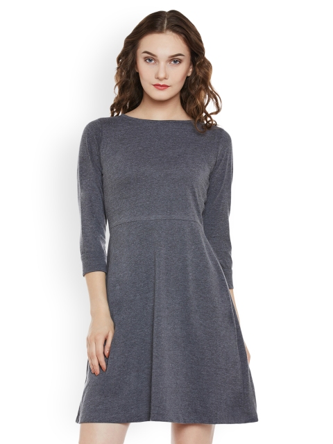 

Miss Chase Women Grey Solid Fit & Flare Dress