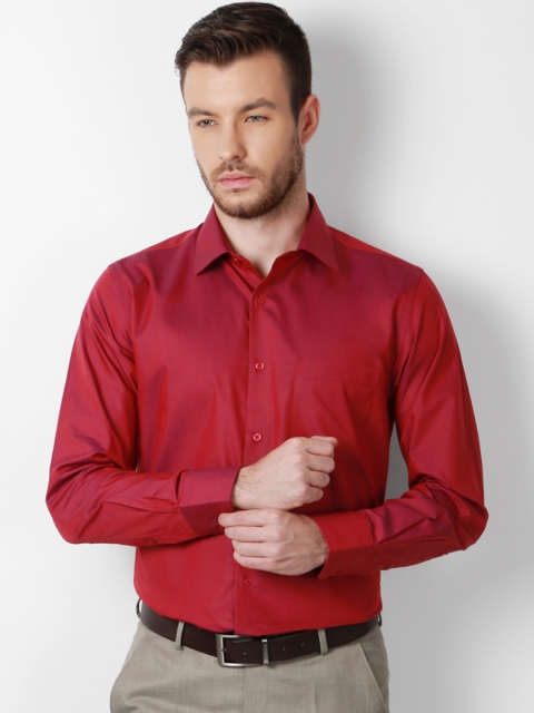 

Peter England Men Red Slim Fit Solid Formal Shirt