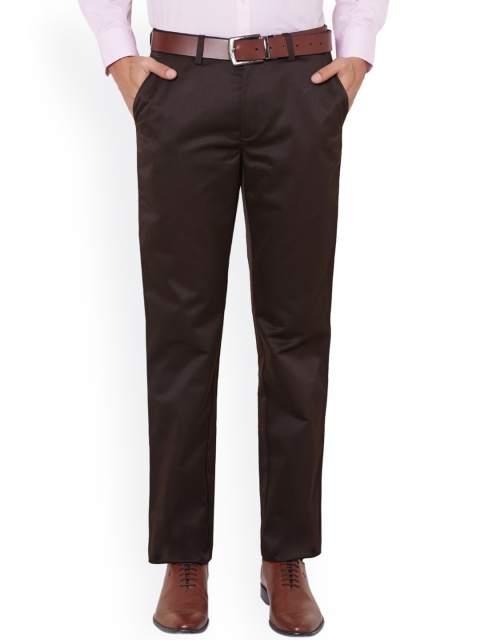 

Peter England Men Brown Slim Fit Solid Formal Trousers