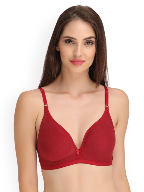 

Clovia Maroon Solid Non-Wired Non-Padded Push-Up Bra BR0236P0940C
