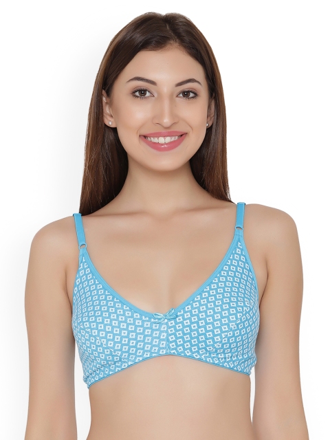 

Clovia Blue Printed Non-Wired Non-Padded Everyday Bra BR0652P0340B