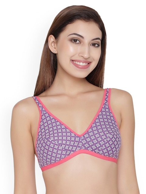 

Clovia Purple Printed Non-Wired Non-Padded Everyday Bra BR0828A1534D