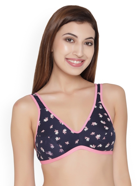 

Clovia Navy Blue Printed Everyday Bra BR0828P0840B