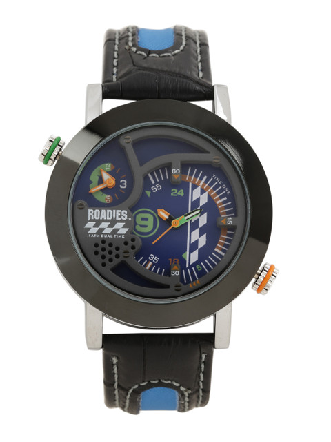 

Roadies Men Blue Analogue Dual Time Zone Watch R7014BL