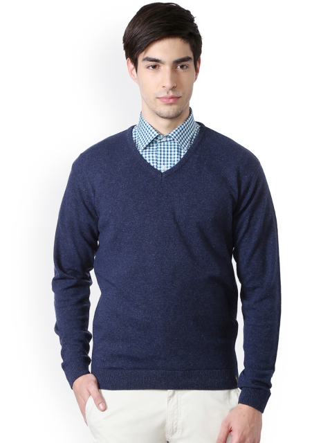 

Peter England Casuals Men Blue Self Design Woollen Pullover