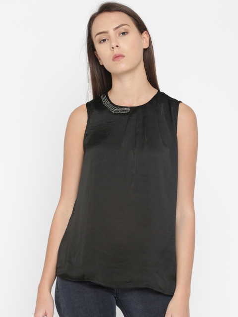 

Mast & Harbour Women Black Solid Top