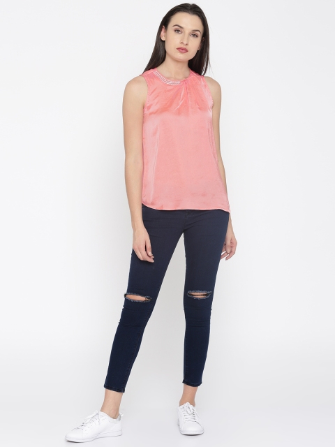 

Mast & Harbour Women Pink Solid Top