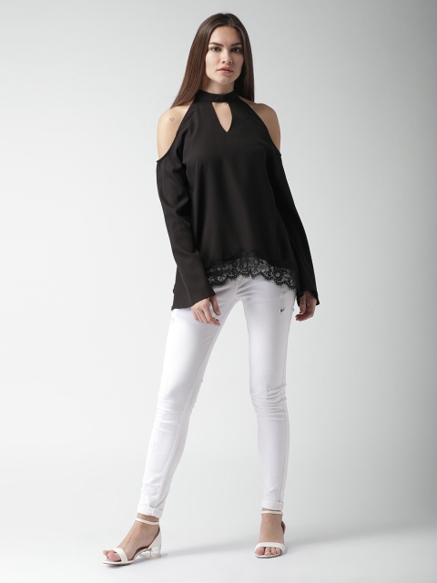 

Mast & Harbour Women Black Solid Top