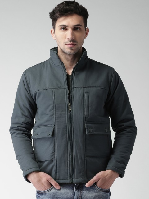 

Harvard Men Teal Blue Solid Padded Jacket