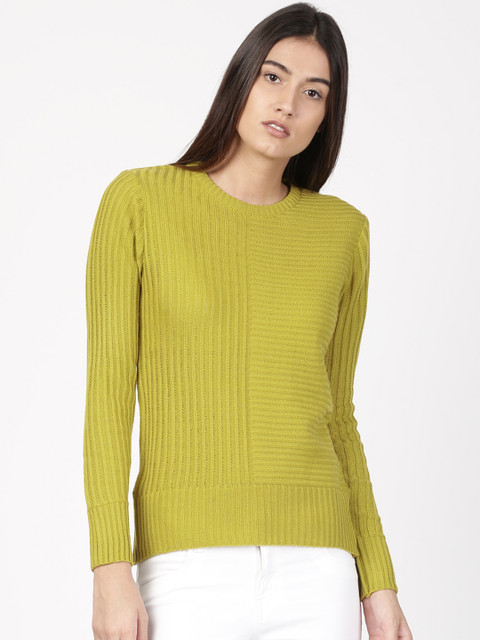 

ether Women Green Self Design Pullover