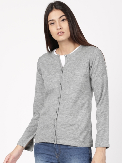 

ether Women Grey Solid Cardigan