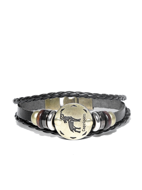 Golden Peacock Unisex Black Capricorn Bracelet