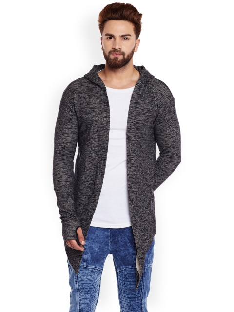 

FUGAZEE Men Grey Solid Front-Open Sweater