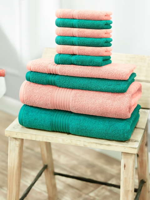 

swiss republic Set of 10 Cotton 600 GSM Towels, Peach