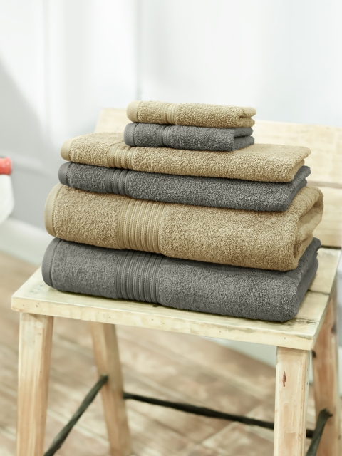 

swiss republic Set of 6 Cotton 600 GSM Towels, Olive