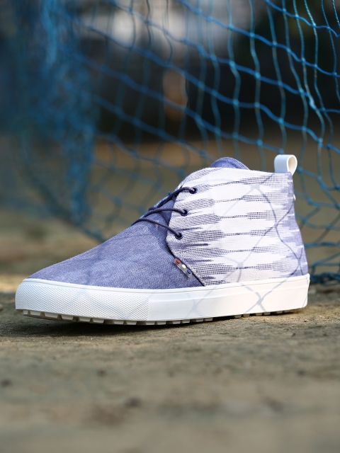 

Pepsi Men Blue Printed Ltd Edition Ikat Mid-Top Sneakers