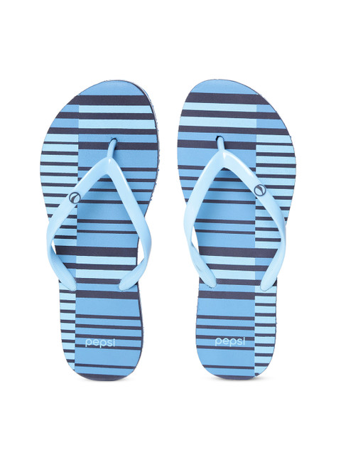 

Pepsi Women Blue Board Striped Thong Flip-Flops