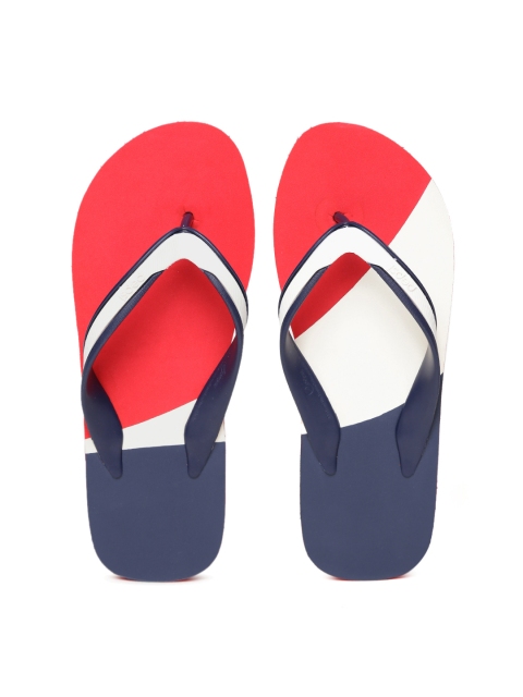 

Pepsi Men Off-White & Navy Colourblocked Swoosh Two-Tone Flip-Flops