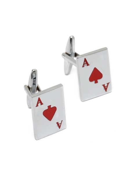 

The Bro Code Men Silver-Toned Ace of Spades Cufflinks