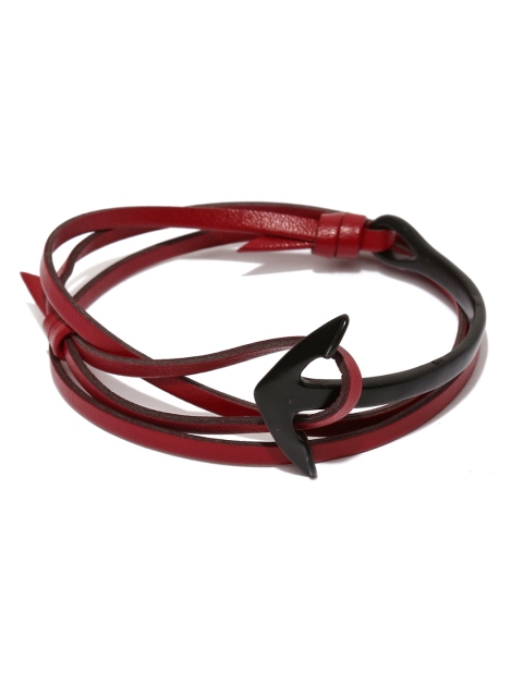

The Bro Code Men Red Wraparound Anchor Bracelet