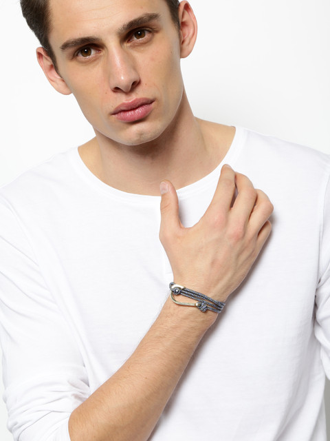 

The Bro Code Men Grey & Blue Bracelet