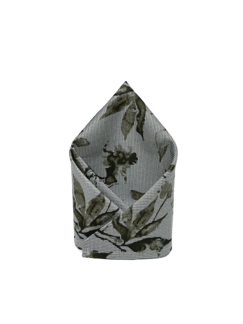 

The Bro Code Men Grey & Green Floral Print Pocket Square