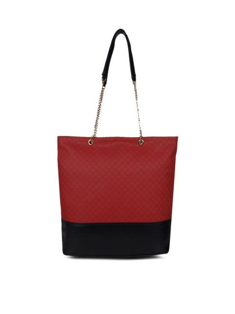 

Berrypeckers Red & Black Colourblocked Tote Bag