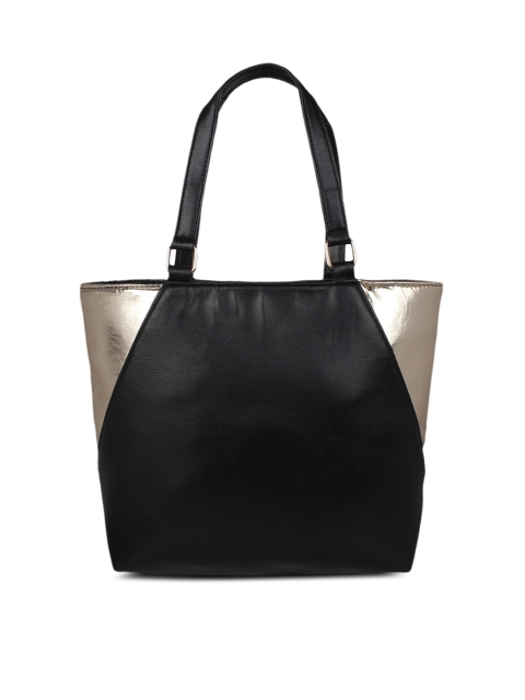 

Berrypeckers Black & Gold-Toned Colourblocked Handheld Bag