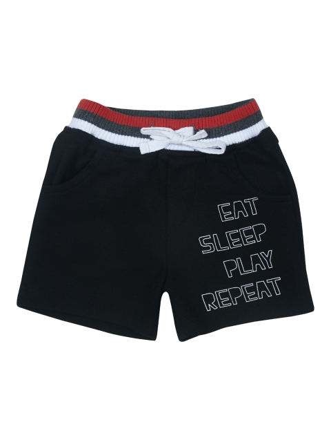 

Gini and Jony Boys Black Embroidered Regular Fit Shorts