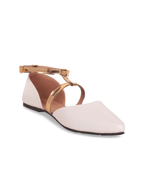 

GNIST Women White Solid Synthetic Ballerinas