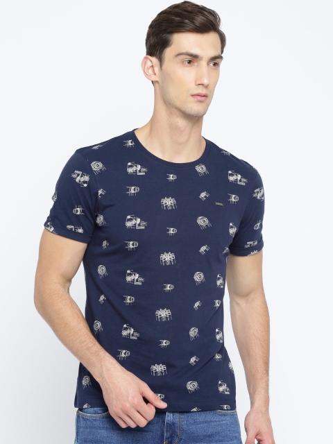 

Wrangler Men Navy Printed T-shirt, Navy blue