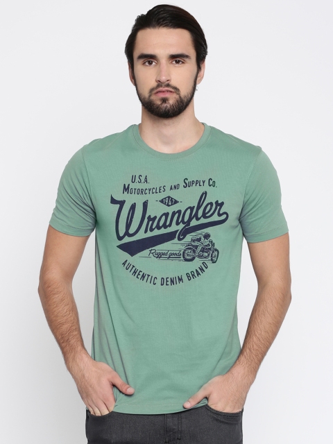 

Wrangler Men Green Printed Round Neck T-Shirt
