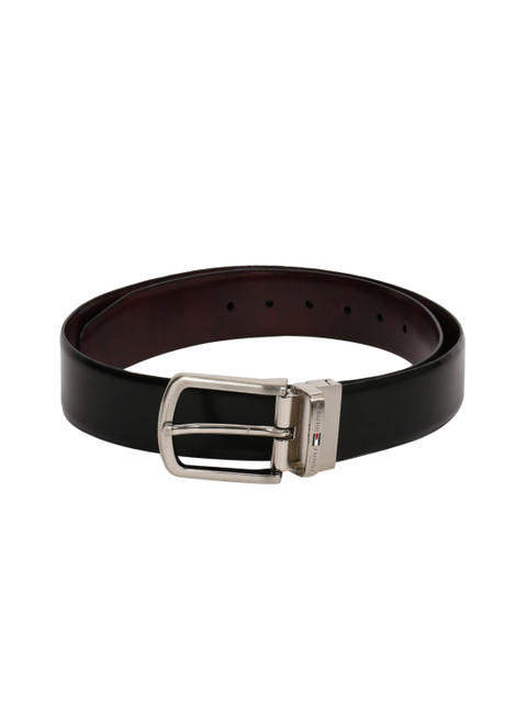

Tommy Hilfiger Men Black & Brown Solid Reversible Leather Belt