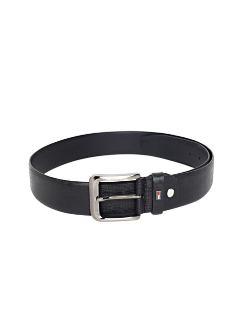 

Tommy Hilfiger Men Black Leather Solid Belt