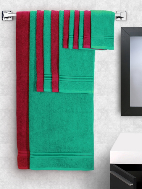 

swiss republic Set of 12 Cotton 450 GSM Towels, Green