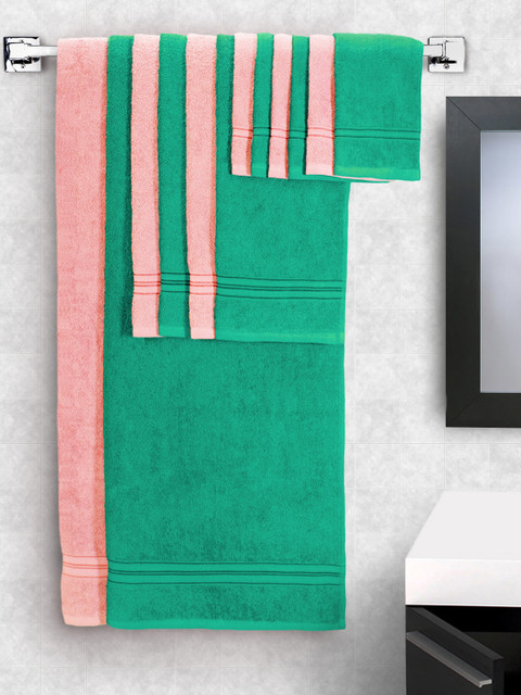 

swiss republic Set of 12 Cotton 450 GSM Towels, Green