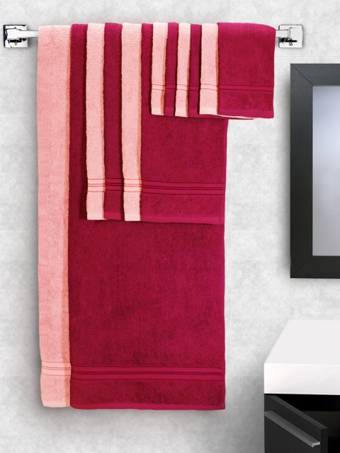 

swiss republic Set of 12 Cotton 450 GSM Towels, Maroon