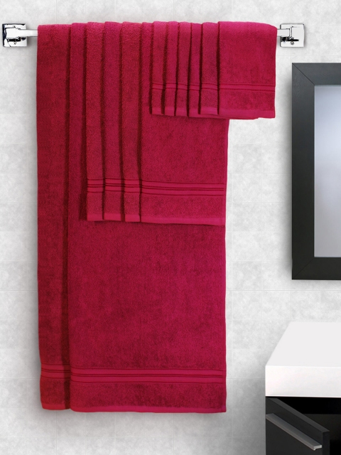 

swiss republic Set of 12 Cotton 450 GSM Towels, Maroon