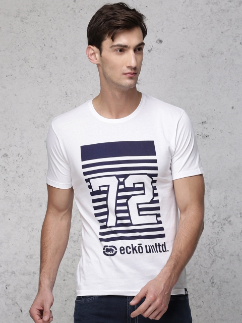 

Ecko Unltd Men White Printed Round Neck T-shirt