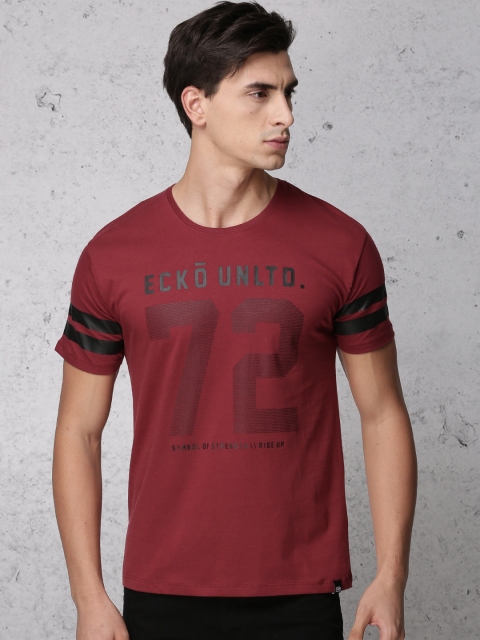 

Ecko Unltd Men Maroon Printed Round Neck T-Shirt