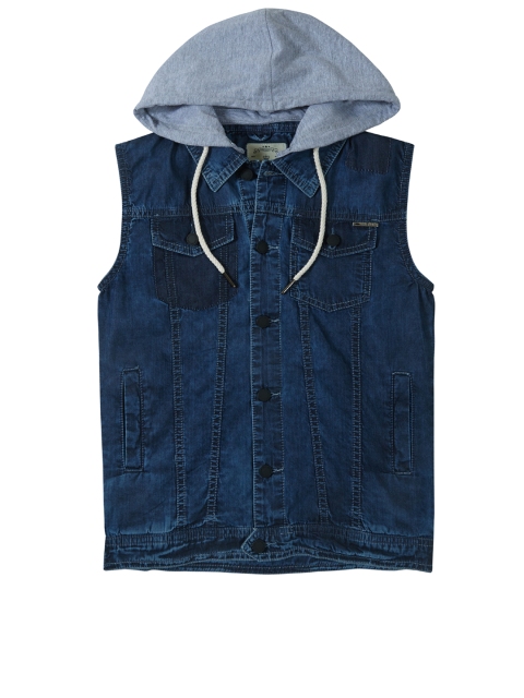 

Gini and Jony Boys Blue Solid Denim Jacket