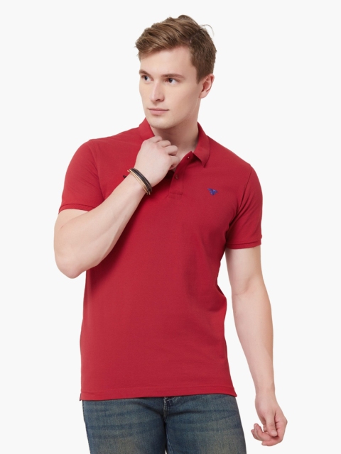

Fame Forever by Lifestyle Men Maroon Solid Polo Collar T-shirt