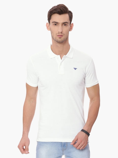 

Fame Forever by Lifestyle Men White Solid Polo Collar T-shirt