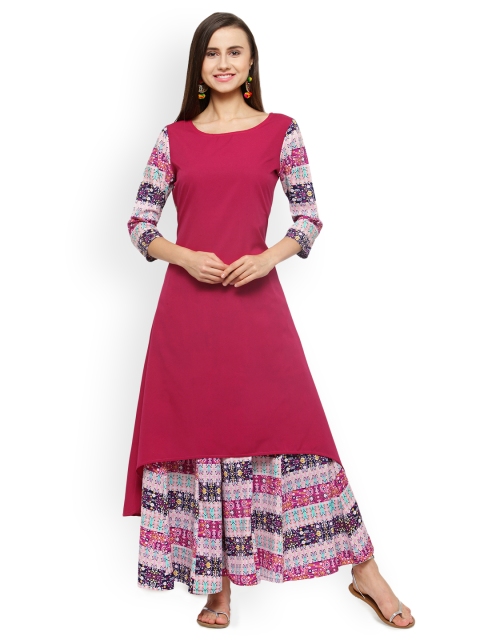 

Azira Women Pink Solid Kurta with Palazzos