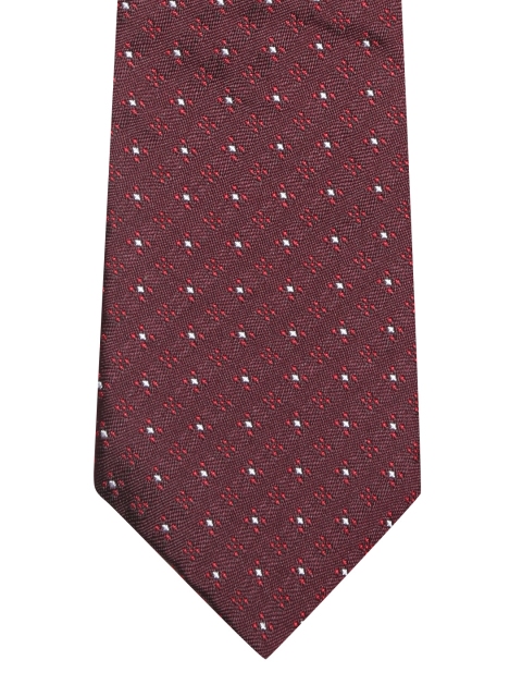 

INVICTUS Burgundy & Red Woven Design Broad Tie