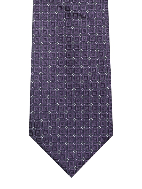 

INVICTUS Purple Woven Design Broad Tie