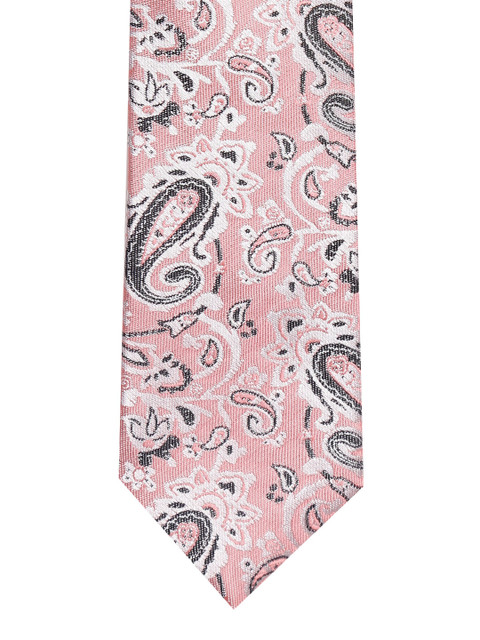 

INVICTUS Pink & Black Paisley Woven Design Tie
