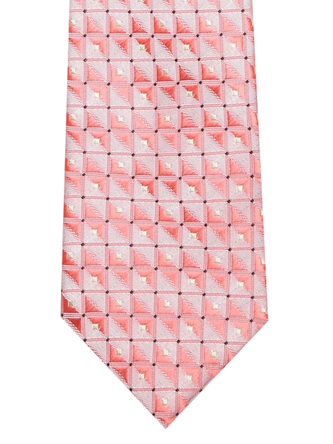 

INVICTUS Peach-Coloured Geometric Patterned Tie