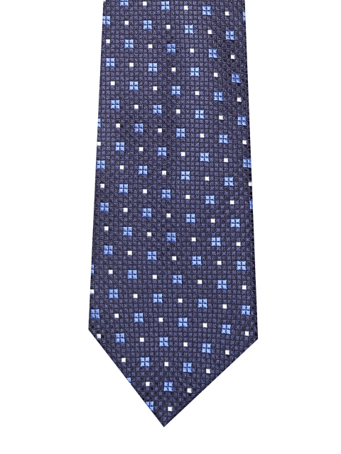 

INVICTUS Navy Geometric Patterned Tie, Navy blue