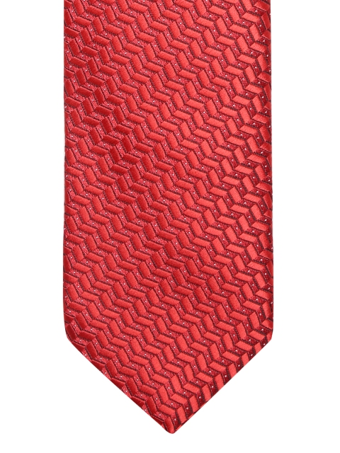 

INVICTUS Red Woven Design Broad Tie